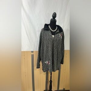 Teddi Black and White Hooded Sweatshirt